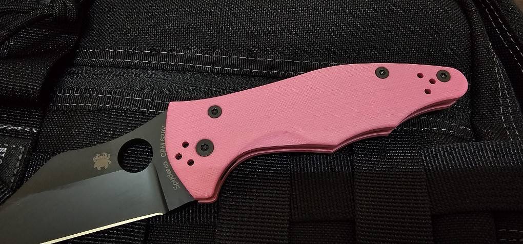 Spyderco Yojimbo 2 Sprint Run Knife Pink G-10 (3.2" Black CPM S30V)