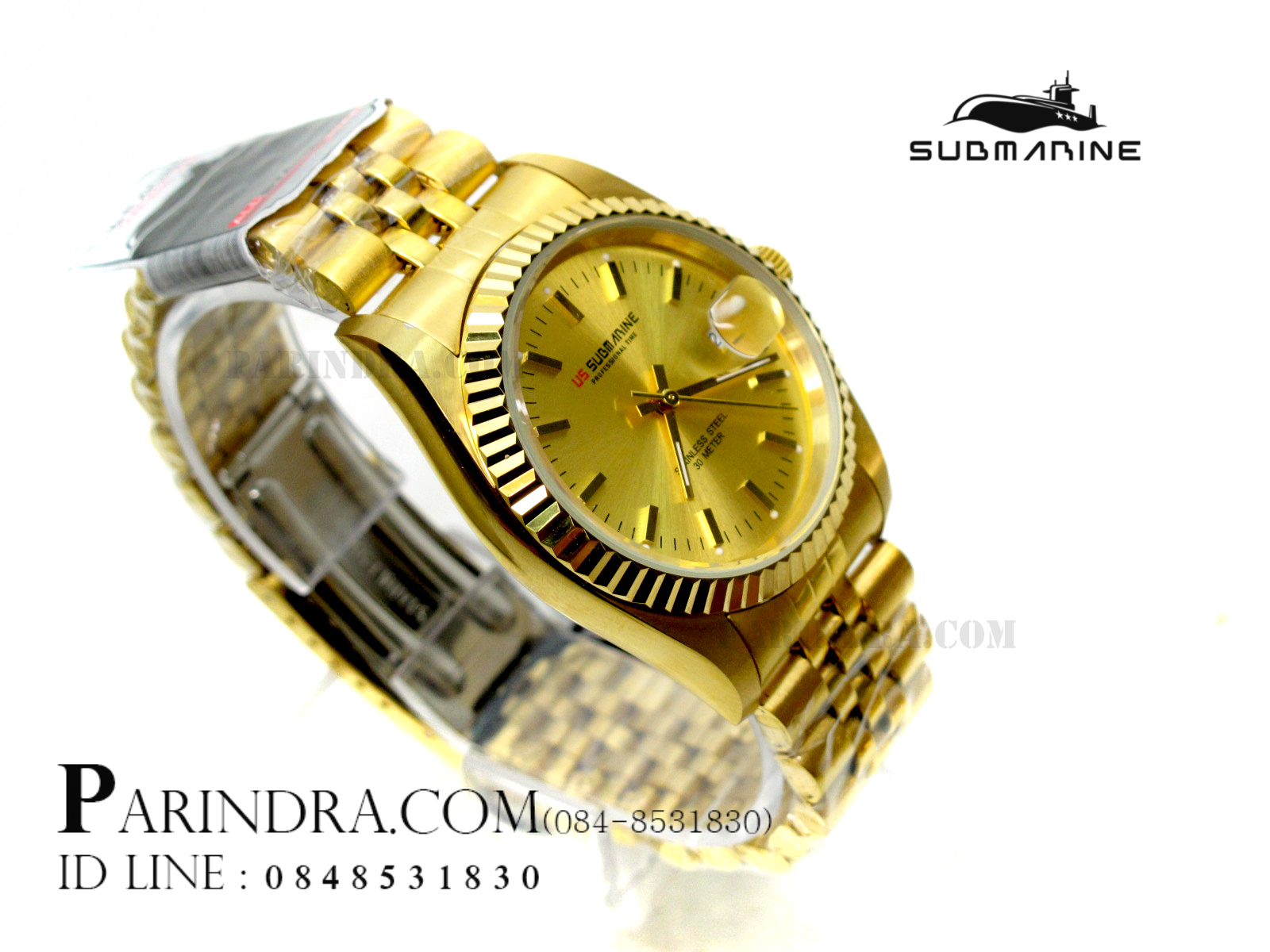 นาฬิกา US submarine Professional Time แสตนเลนแท้เกรดดี เรือนทอง รุ่น SUB108M D