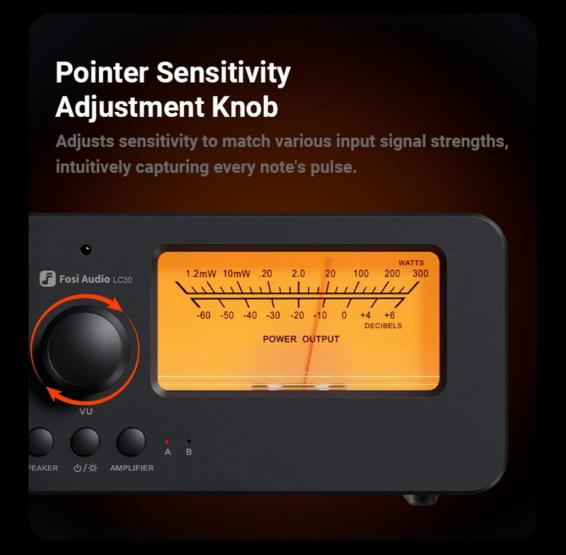 Fosi Audio LC30 ตัวสลับ ลำโพง เครื่องขยายเสียง พร้อมจอแสดงผล VU meters รีโมทควบคุมระยะไกล