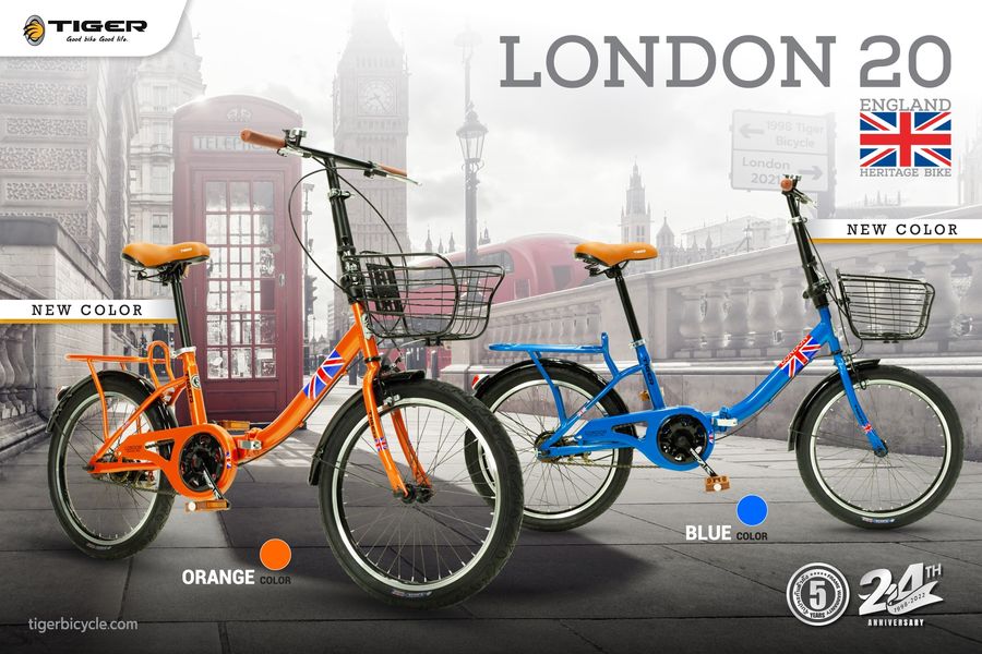 จักรยานพับ TIGER LONDON 20" Single speeds เฟรมเหล็ก, ปี 2021