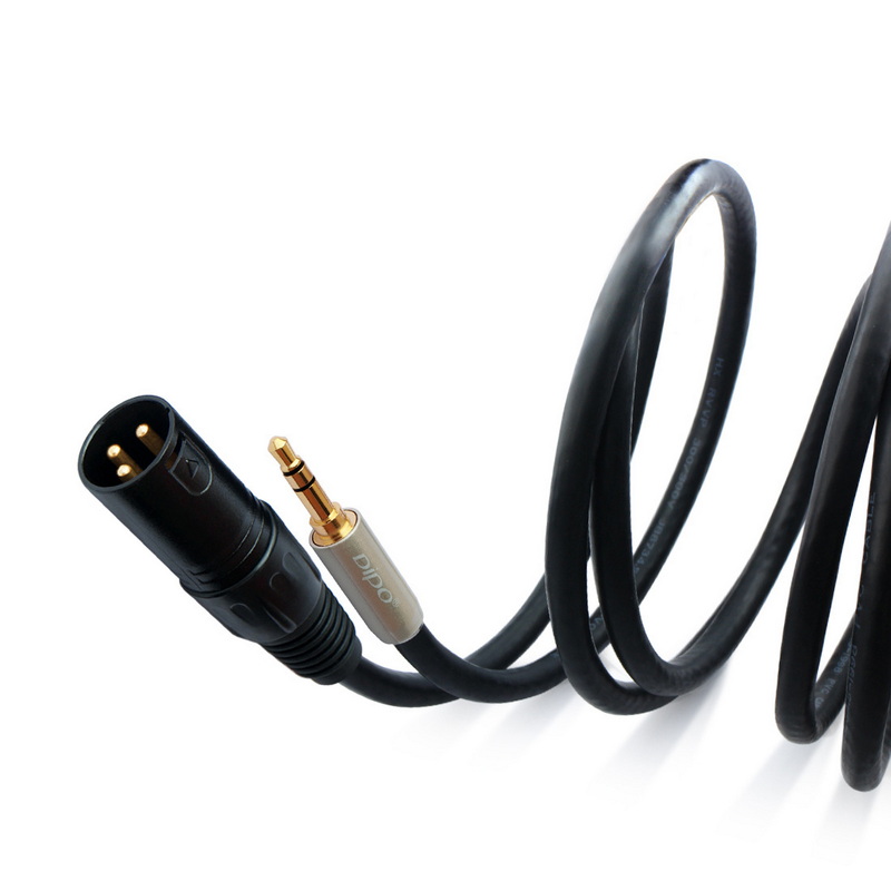 X-Tips Dipo สาย XLR ตัวผู้เป็น 3.5MM สายสัญญาณเสียงสำหรับ ไมโครโฟน
