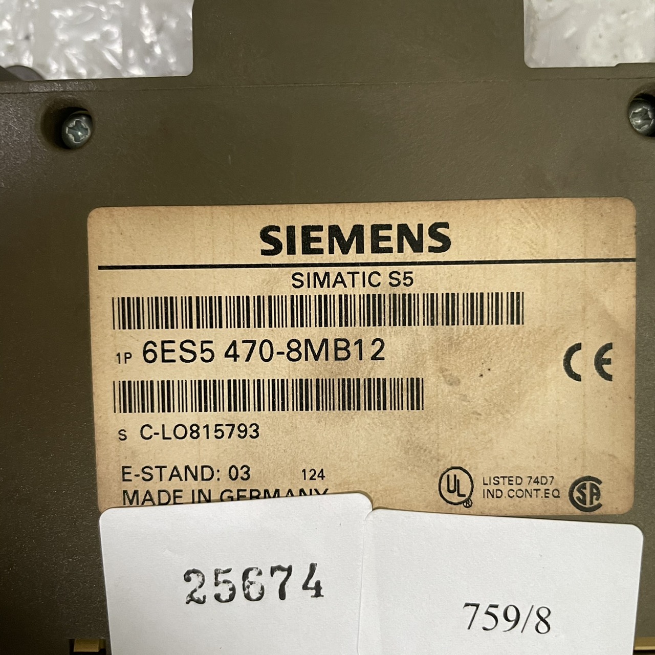 6ES5 470-8MB12 PLC " SIEMENS "