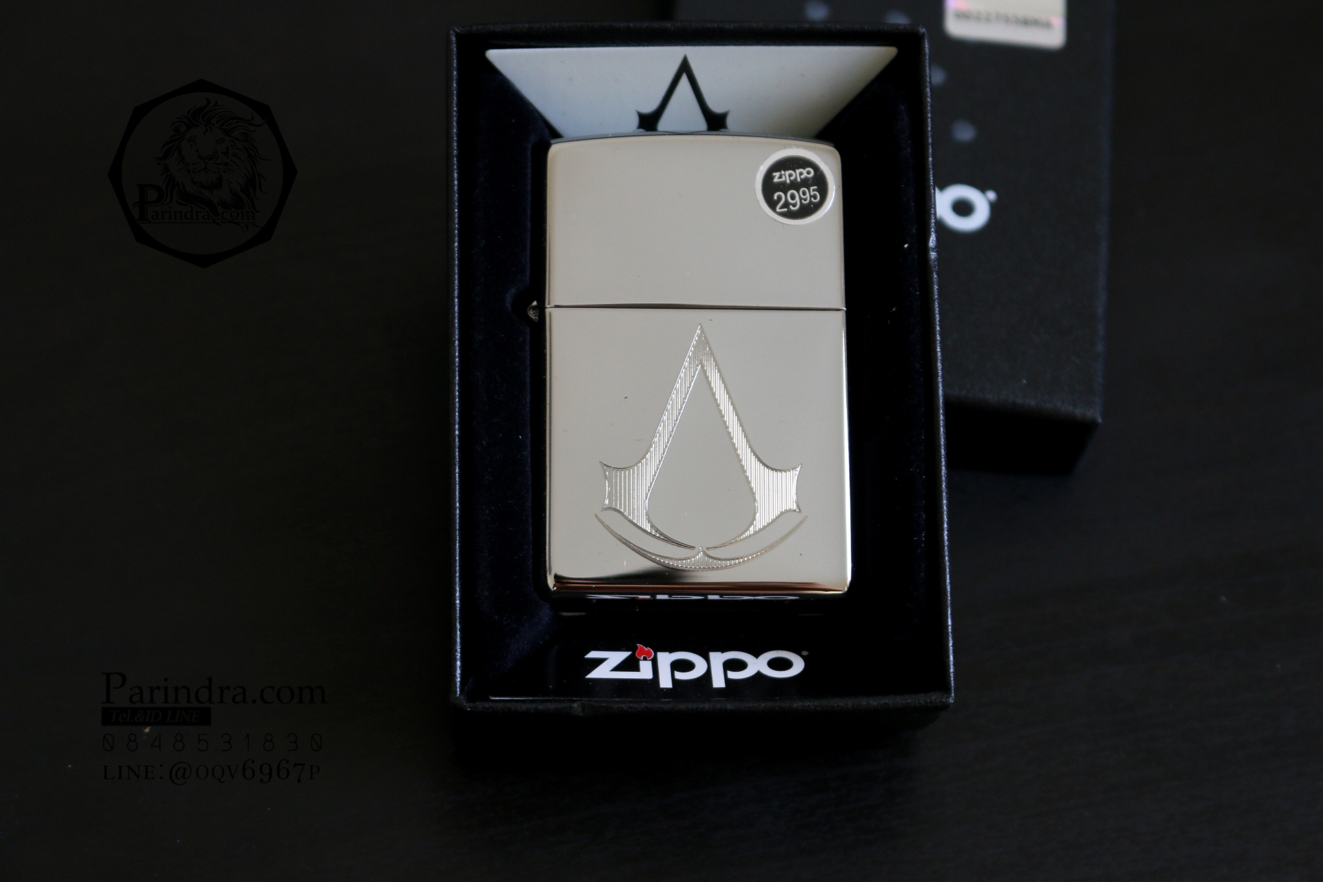 ไฟแช็ค Zippo 29486 Assassins Creed Chronicles High Polished Chrome แท้นำเข้า 100%