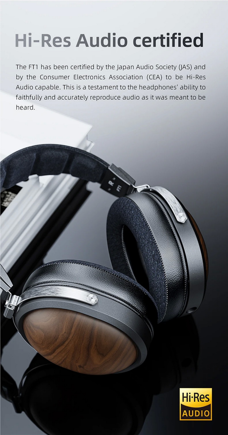 FiiO FT1 หูฟัง Headphones ไดรเวอร์ไดนามิก 60มม. ฝาครอบหูฟังไม้วอลนัทอเมริกัน ประกันศูนย์ไทย