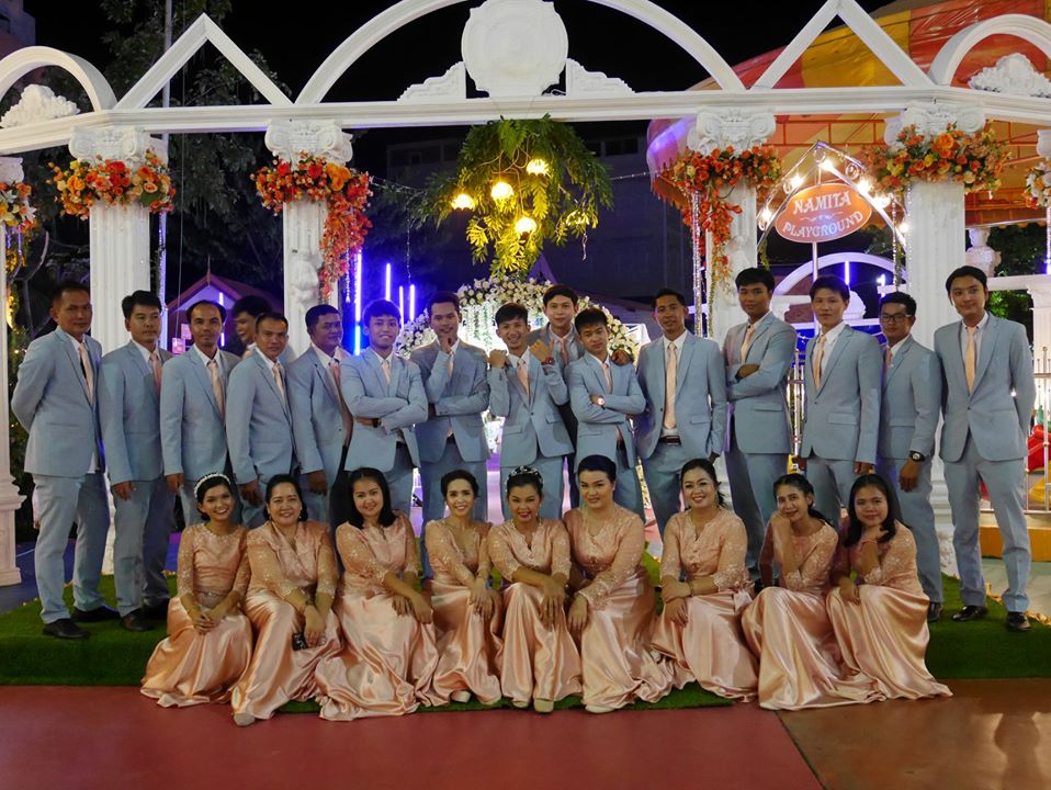 พร้อมเช่า สูทสีฟ้าพาสเทล Dusty Blue สูทเพื่อนเจ้าบ่าว ไม่มีเสื้อกั๊ก