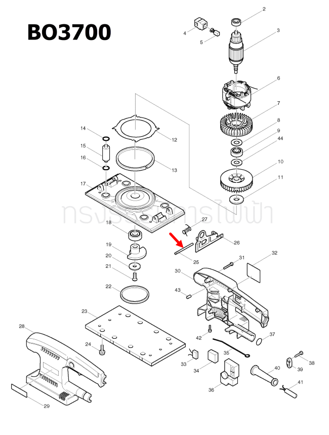 BALANCER เครื่องขัดกระดาษทราย Makita BO3700 [#19] Pn.317284-6 (แท้) ##
