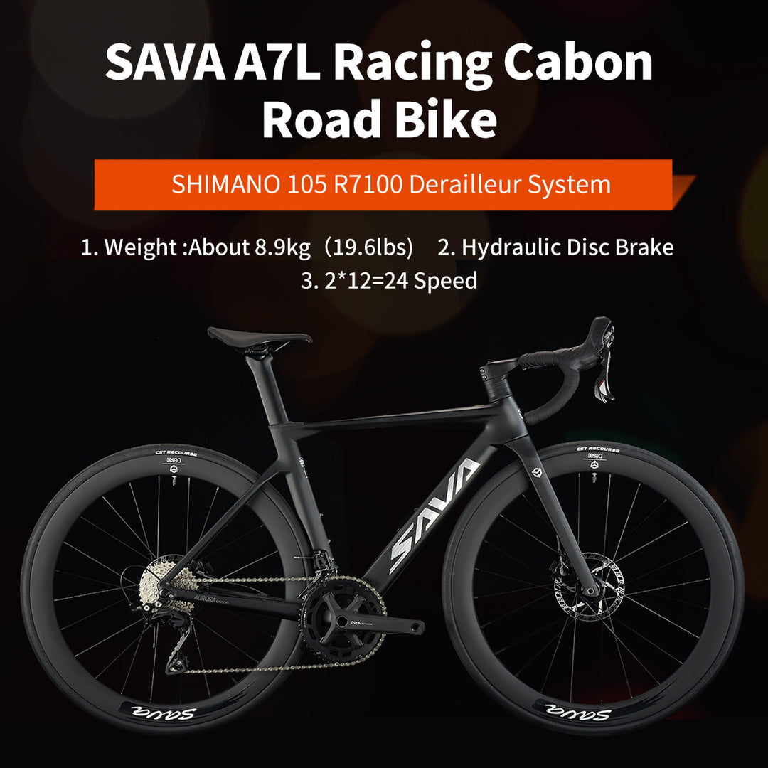 SAVA A7L & A7L – จักรยานเสือหมอบคาร์บอนไฟเบอร์ 24 สปีด | เกียร์ SHIMANO 105 R7100/R7120 | UCI