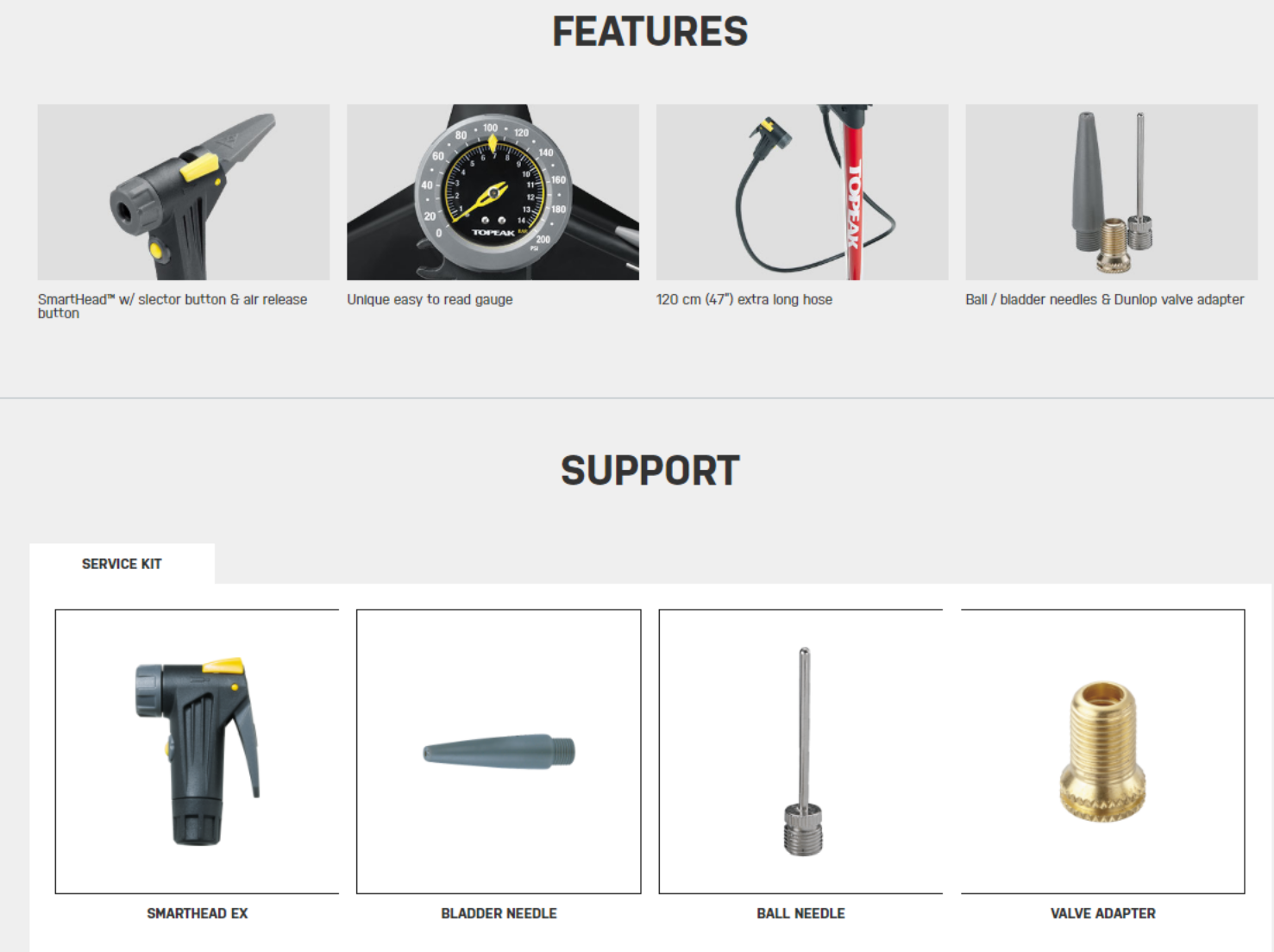 สูบตั้งพื้น TOPEAK JOEBLOW™ RACE ART NO: TJB-RC1BU เติมลมได้ ปล่อยลมได้ สูงสุด 200TPI