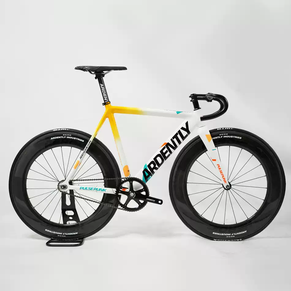 จักรยาน Fixed Gear ARDENTLY PULSE PUNK | ดีไซน์หน้าเอียง อลูมิเนียม 6069 | สั่งทำมือ | ชมพู เหลือง ล้ออลู