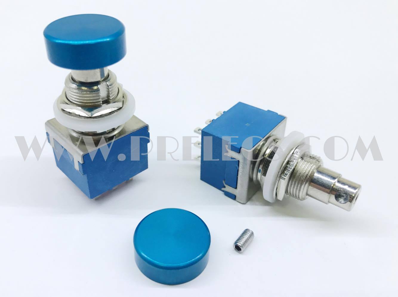 3PDT Foot Switch 9ขา หัวใหญ่ สีฟ้า