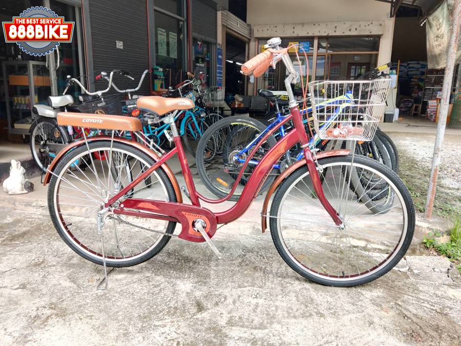 จักรยานแม่บ้าน COYOTE ROYAL ล้อ 26 นิ้ว ไม่มีเกียร์ ตะกร้าหน้าสเตนเลสขนาดใหญ่