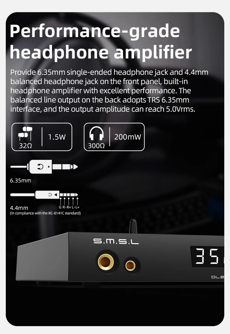 SMSL DL200 DAC/AMP ตั้งโต๊ะ รองรับ MQA, Dual Hi-Res ประกันศูนย์ไทย