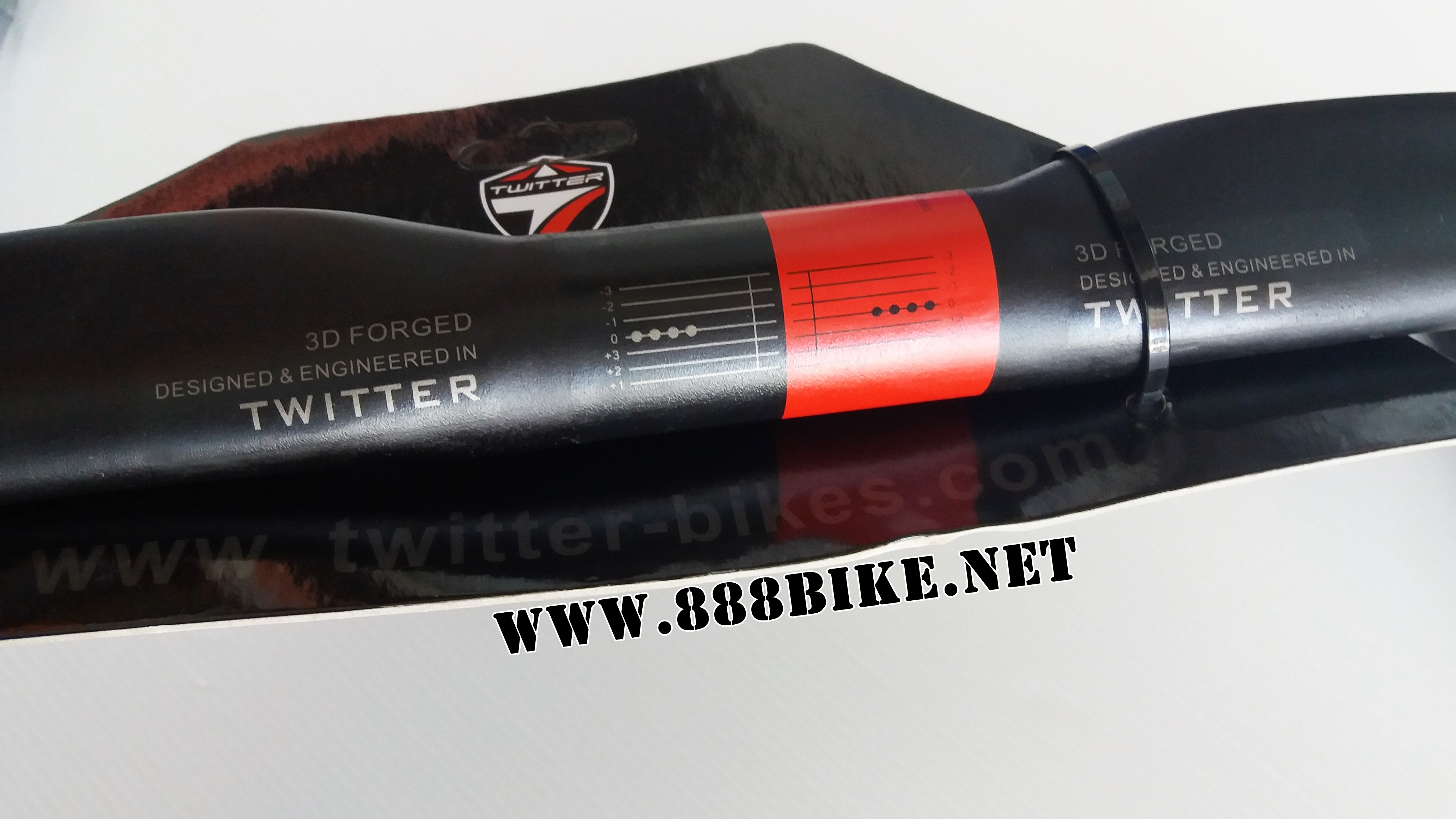 แฮนด์หมอบ Twitter 3D Forged วัสดุอลูมิเนียม Road Alloy Handlebar, Ø31.6 x 420 mm. นน.320 g., S388