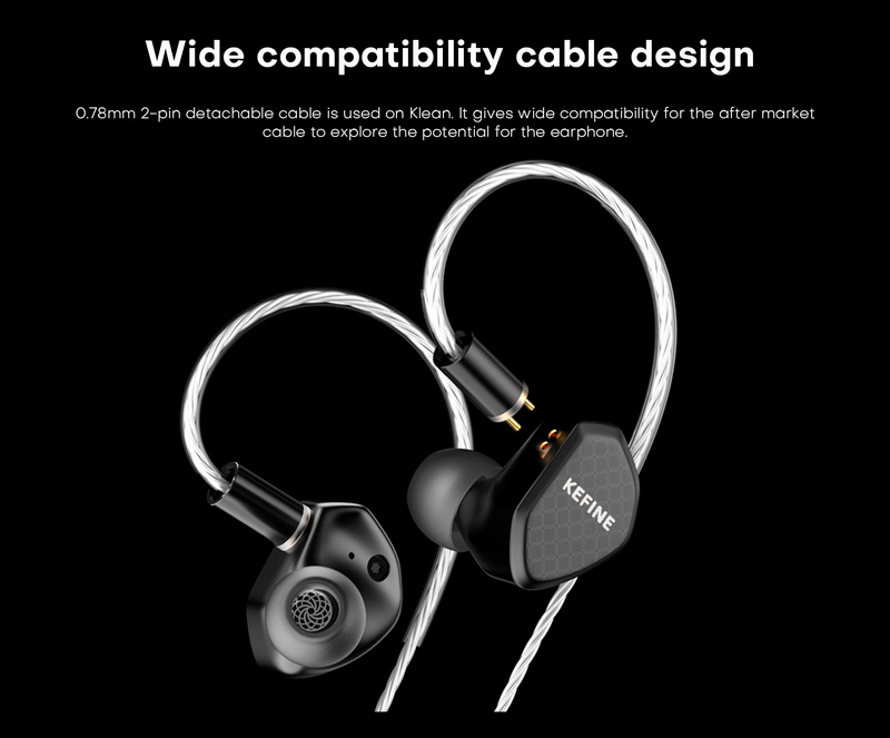 KEFINE Klean หูฟัง IEMs ไดรเวอร์ Dynamic สายชุบเงิน เปลี่ยนท่อนำเสียงได้ ประกันศูนย์ไทย