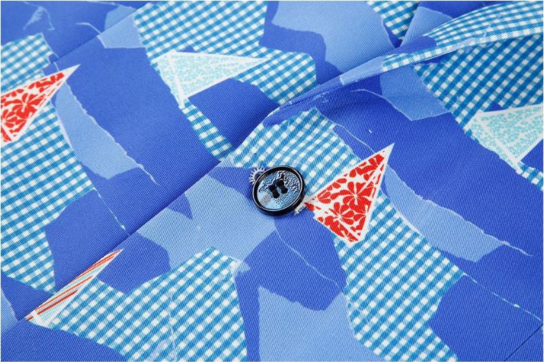 Pre-order เสื้อสูทชายแฟชั่น ลายกราฟฟิก สีสดใส ** เฉพาะเสื้อ**