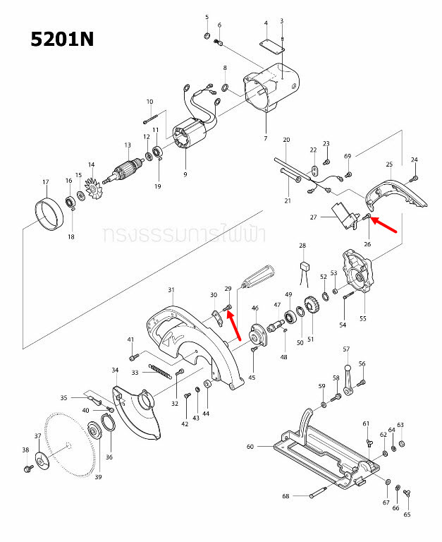 PAN HEAD SCREW M4X8 Makita มากีต้า 1600, 1804N, 1805N, 3501N, 5103N, 5201N, 5401N, 5402, 6905B Pn.911106-8 (แท้) ##