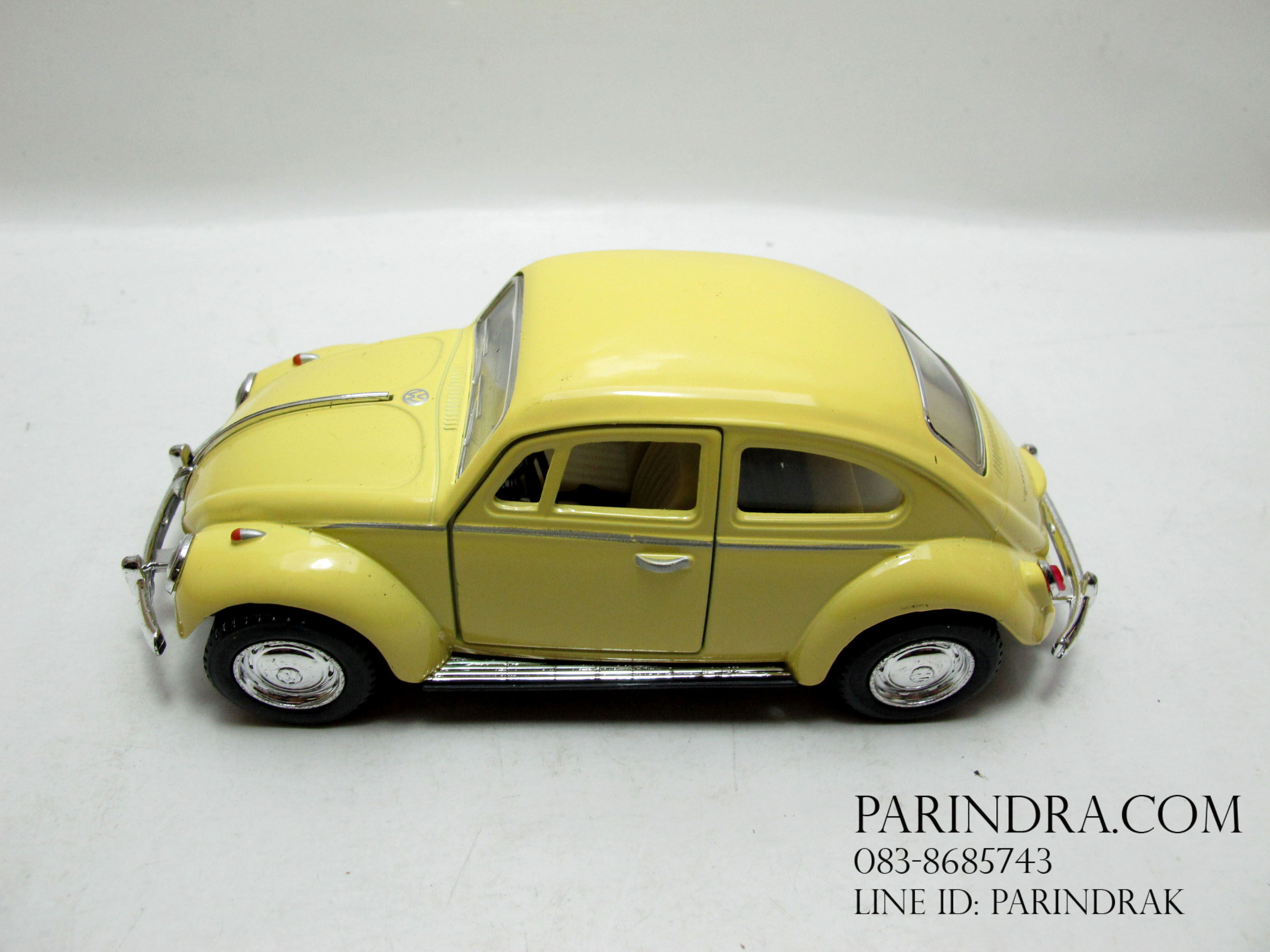 โมเดลรถเหล็กรถเต่า Volkswagen 1967 อัตราส่วน 1:32 สีเหลืองอ่อนงาช้าง