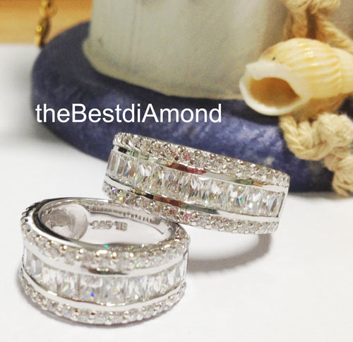 SR012RD แหวนเงินแท้ ใส่เป็นแหวนคู่รักได้ หรูหรา ดูไฮโซ ดูดีมากๆ เพชรแวววาวระยิบระยับ ใช้เพชรcz กลม กับ สี่เหลี่ยม แบบมาจากร้านจิวเวลลี่เลยค่ะ