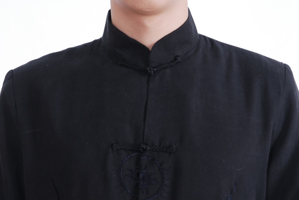 Pre-order ชุดจีน เสื้อจีนชาย แขนยาว สีดำ