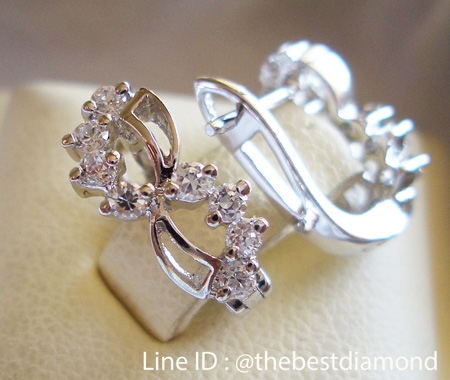 BE322RD ต่างหูรูปแบบคล้าย อินฟินิตี้ งานสวยมากๆๆ เหมือนจริงมากๆๆ เพชรCZ แวววาว