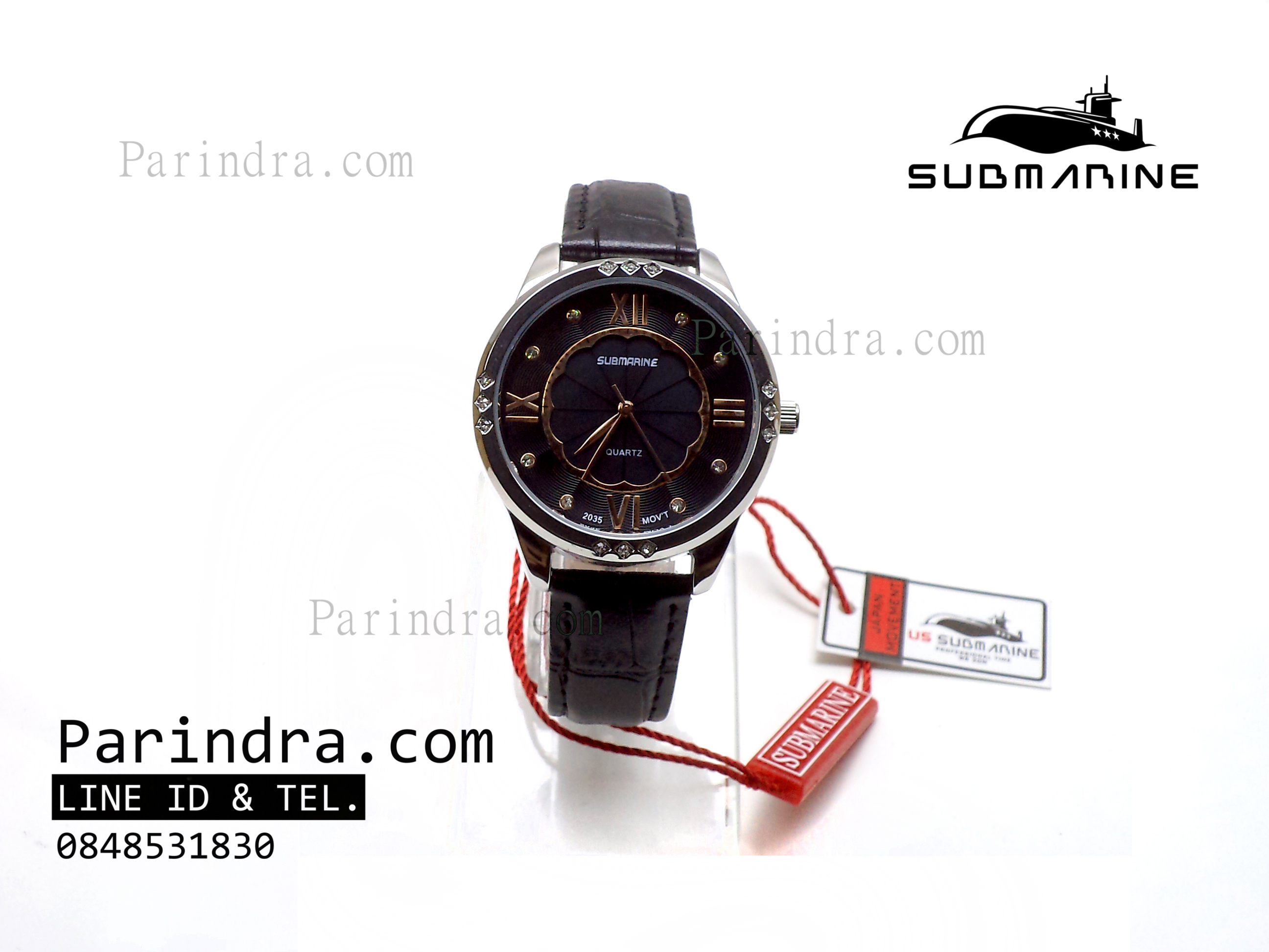 นาฬิกา US Submarine MC101L สายหนังสีดำ