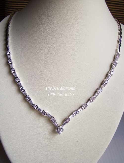 BN016RD+++สร้อยเพชร ปีกนก แบบเพชรผสม สร้อยแบบเก๋ไก๋ Modern Intrend สุดๆแบบทันสมัย อยู่ได้นานไม่มี out ใส่แล้วดูดี เพชรแวววาวสวยค่ะ ใส่ออกงานได้สบาย