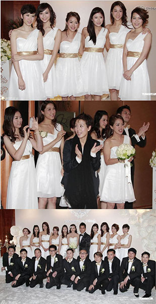 พร้อมส่ง ชุดราตรีสั้น บ่าเฉียง สีครีม คอเว้า Sweet Heart คาดเอวผ้าซาติน