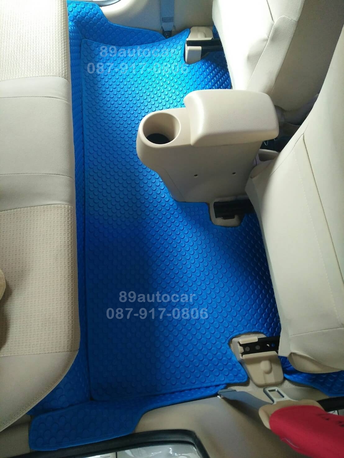 ยางปูพื้นรถยนต์เข้ารูป Toyota Vios 2016 กระดุมสีฟ้าขอบฟ้า