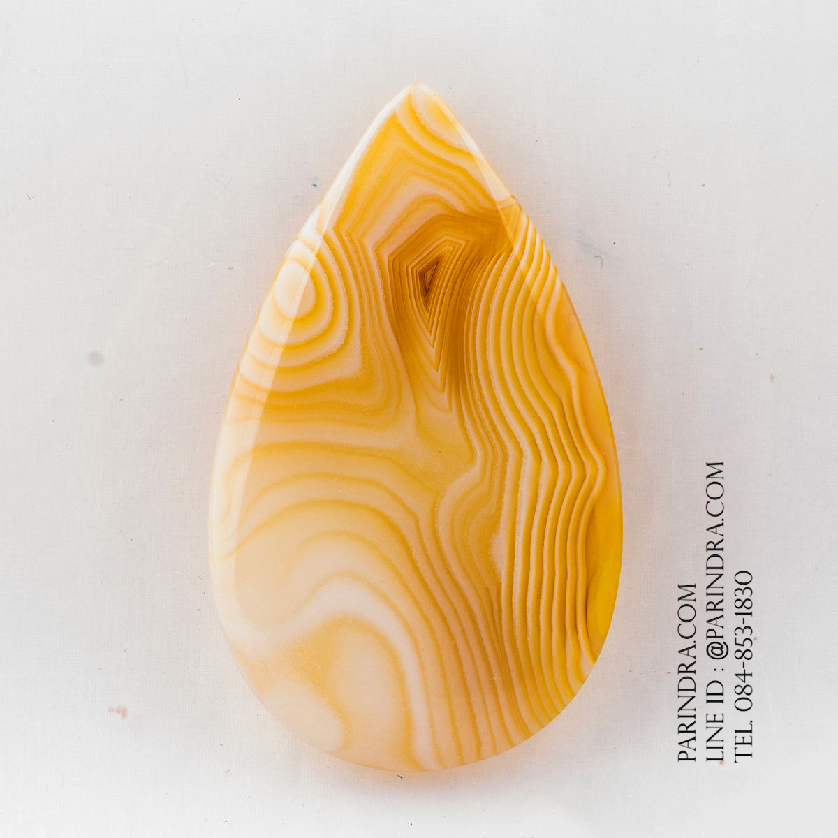 หินอาเกต AGATE ลวดลายสีเหลืองขาว AGT010