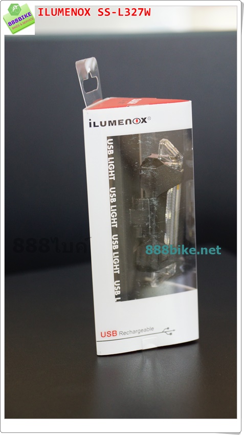 ไฟหน้า USB " ILUMENOX" SS-L327W SLASH USB Rechargeable Safety light (White LED) Front Light