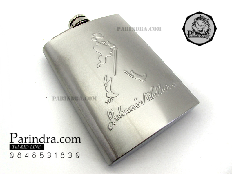 กระป่องสแตนเลส Johnnie Walker อย่างดี สำหรับพกพา บรรจุ 8 oz