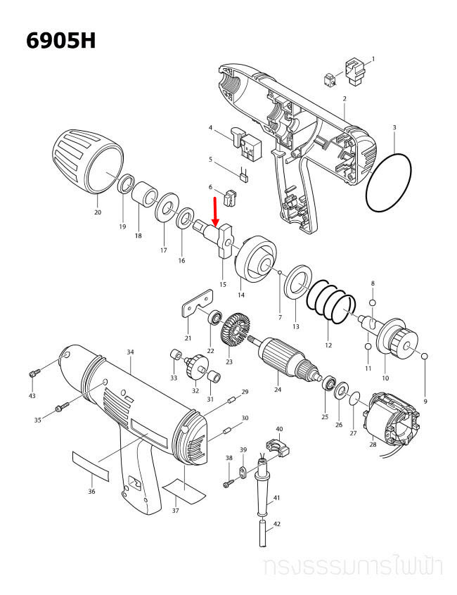 ANVIL บล็อคไฟฟ้า Makita มากีต้า 6905H [#15] Pn.324357-8 (แท้) ##