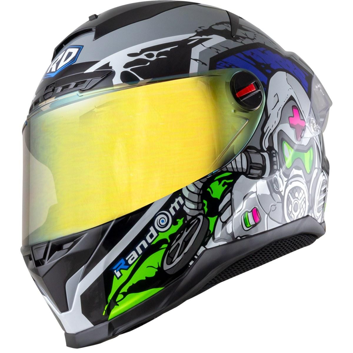 หมวกกันน็อคเต็มใบ RD RANDOM CZR-BT รองรับติดตั้งบลูทูธ **แถมฟรีชิลด์แต่ง+ถุงผ้าใส่หมวกRD ลาย BIO-19:เทาเงา