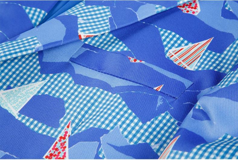 Pre-order เสื้อสูทชายแฟชั่น ลายกราฟฟิก สีสดใส ** เฉพาะเสื้อ**