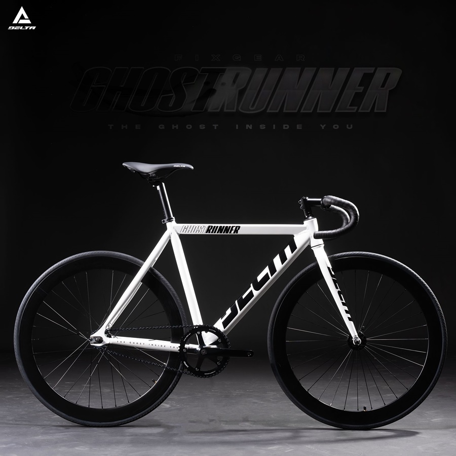 จักรยานฟิกเกียร์ Ghostrunner Delta | โครงอลูมิเนียม น้ำหนักเบา 9.8 กก. | สีแดง ดำ ขาว | ขนาด 52cm