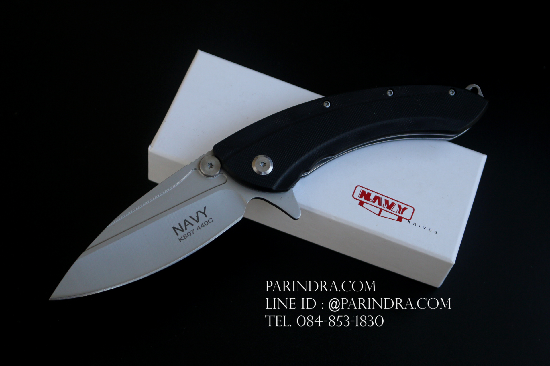 มีดพับ Navy รุ่น K807B สีดำ ใบสีเงิน ด้าม G10 ทรงสวย ของแท้ 100%