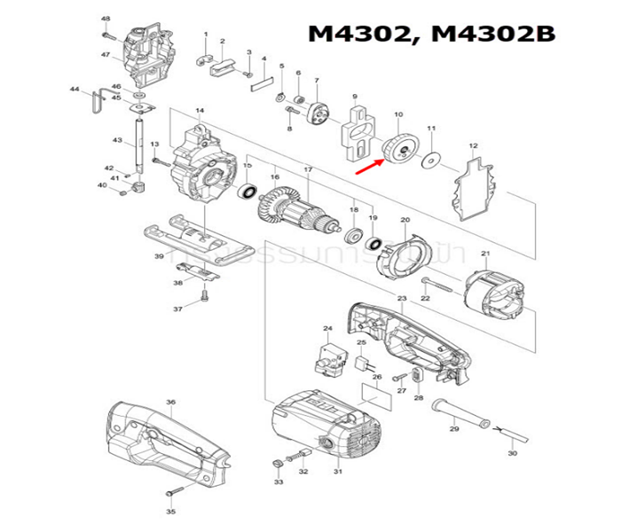 เฟือง เลื่อยจิ๊กซอว์ Maktec มาคเทค, Makita มากีต้ารุ่น MT430, M4302, M4302B Pn.158913-0 (แท้) ## (**)