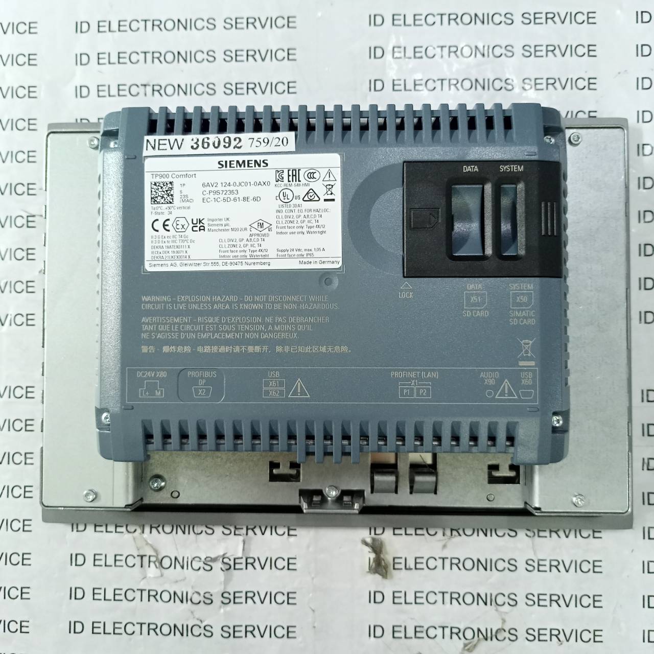 6AV2 124-0JC01-0AX0 HMI " SIEMENS "