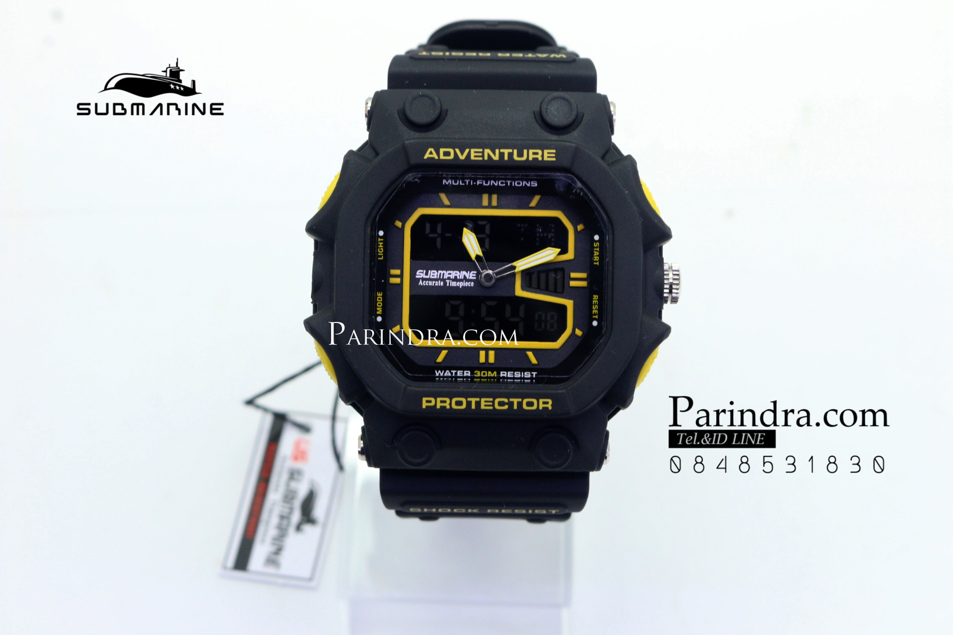 นาฬิกา US submarine รุ่น TP3134M สีดำตัดเหลือง จอดำ