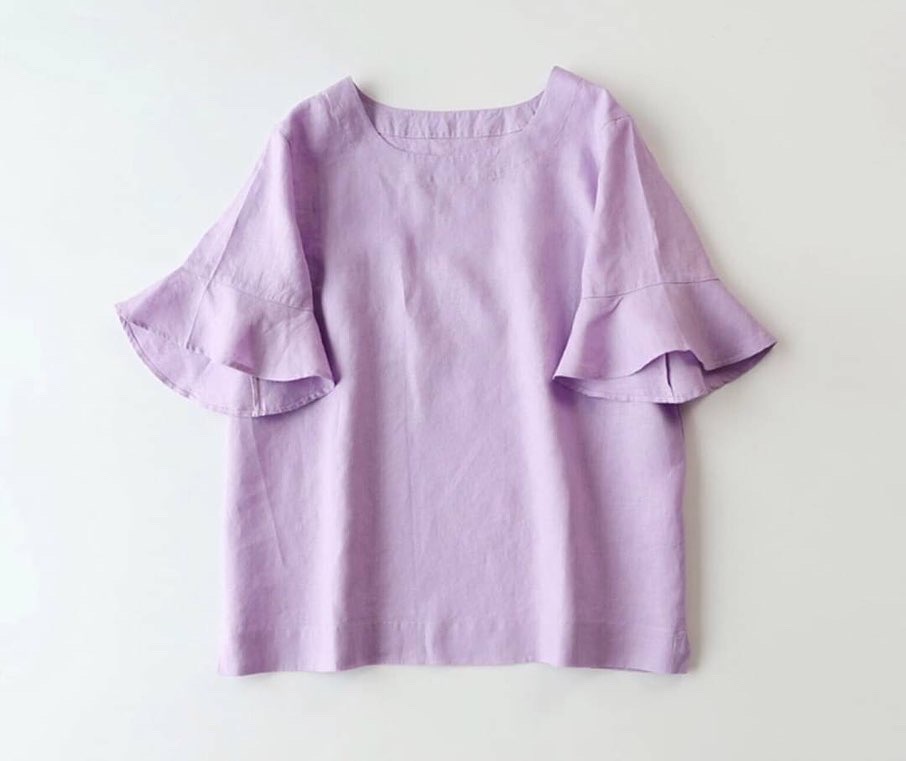 เสื้อผ้าลินินแขนระบาย