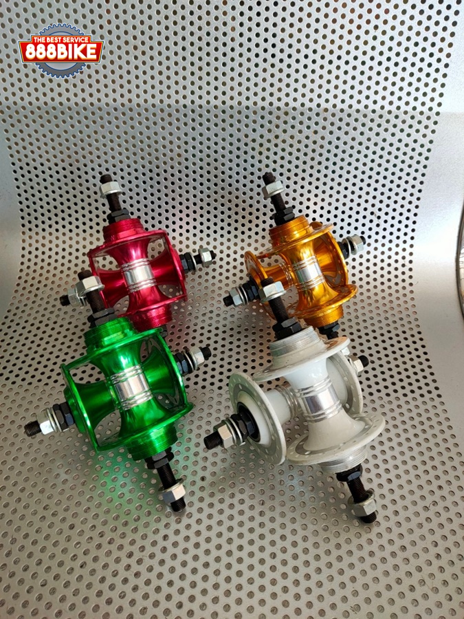 ดุมวีเบรค ดุมรถจักรยานฟิคเกียร์ 36 รู เกลียว 2ชั้น 2 ด้าน มีสีดำ แดง ส้มทอง ฟ้า เงิน(โปรดระบุสีและรูตรงหมายเหตุ)