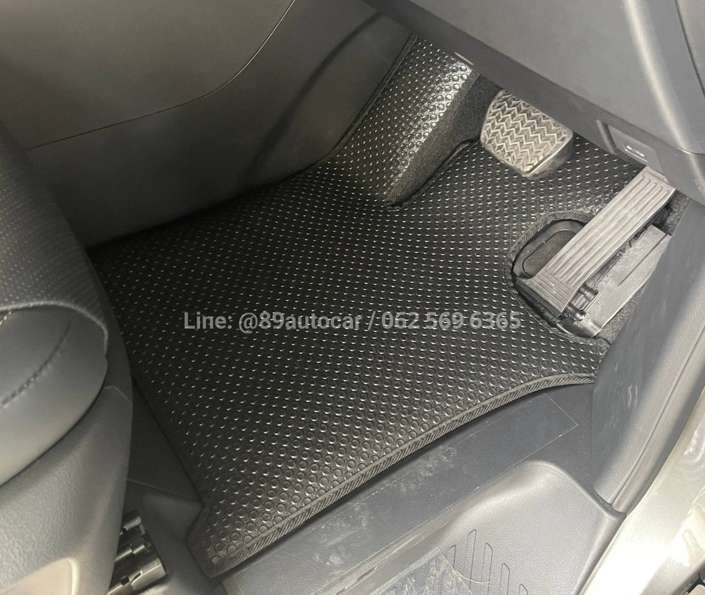 Toyota Vellfire40 2024 ปูพรมกระดุมเล็ก PVC สีดำขอบดำ เต็มคัน
