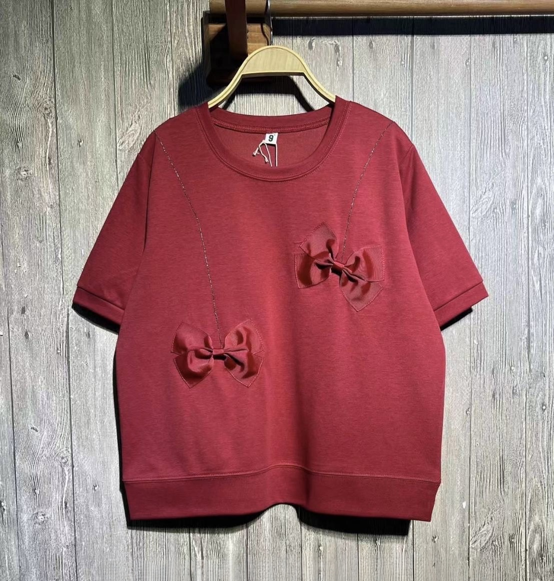 เสื้อยืดปักแต่งโบว์ 9am