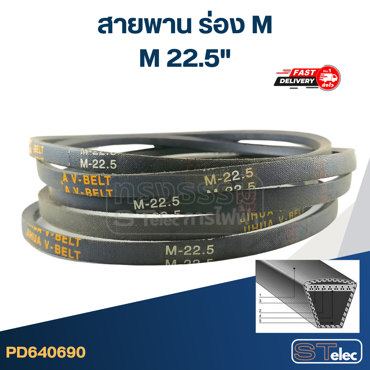สายพาน เครื่องซักผ้า - มอเตอร์ M 22.5" (M 22.4 ใช้ด้วยกันได้)