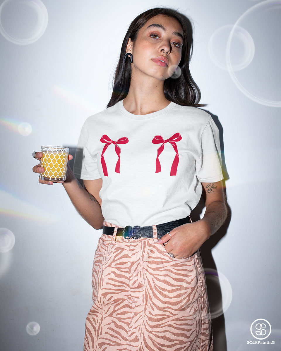 เสื้อยืด ลาย โบว์ 🎀 รหัส TSA00603 (C32) #ลายโบว์ #เสื้อยืดลายโบว์ #เสื้อยืด #SOdAPrintinG