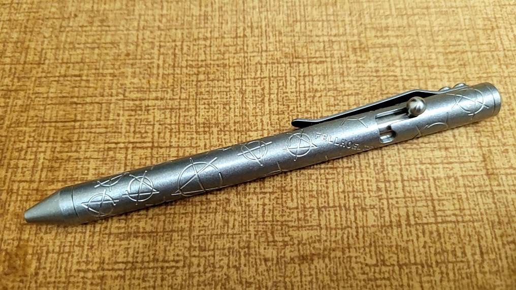 Fellhoelter TiBolt Pen - Titanium Tumbled Anarchy