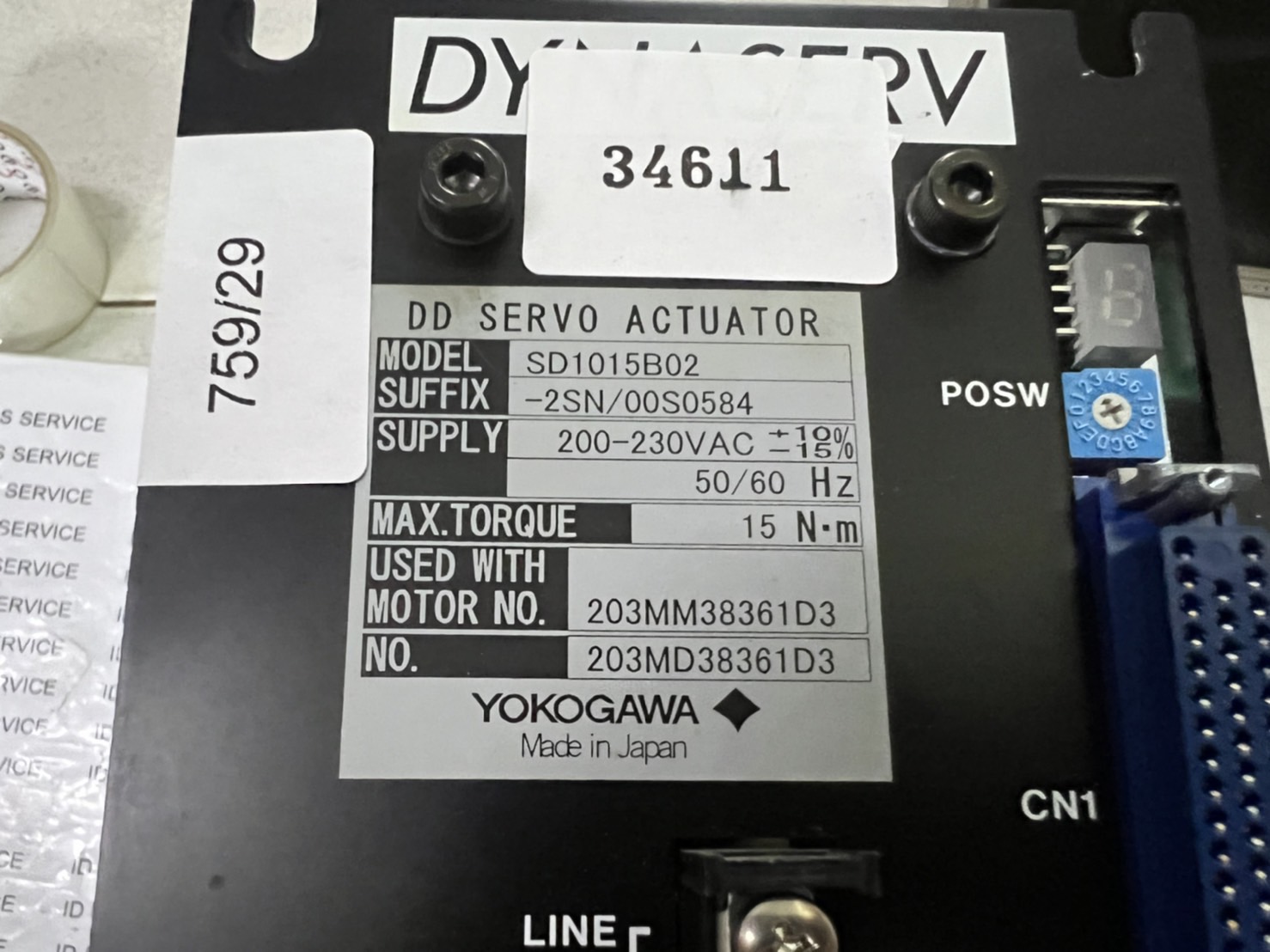 SD1015B02 SERVO DRIVE " YOKOGAWA "