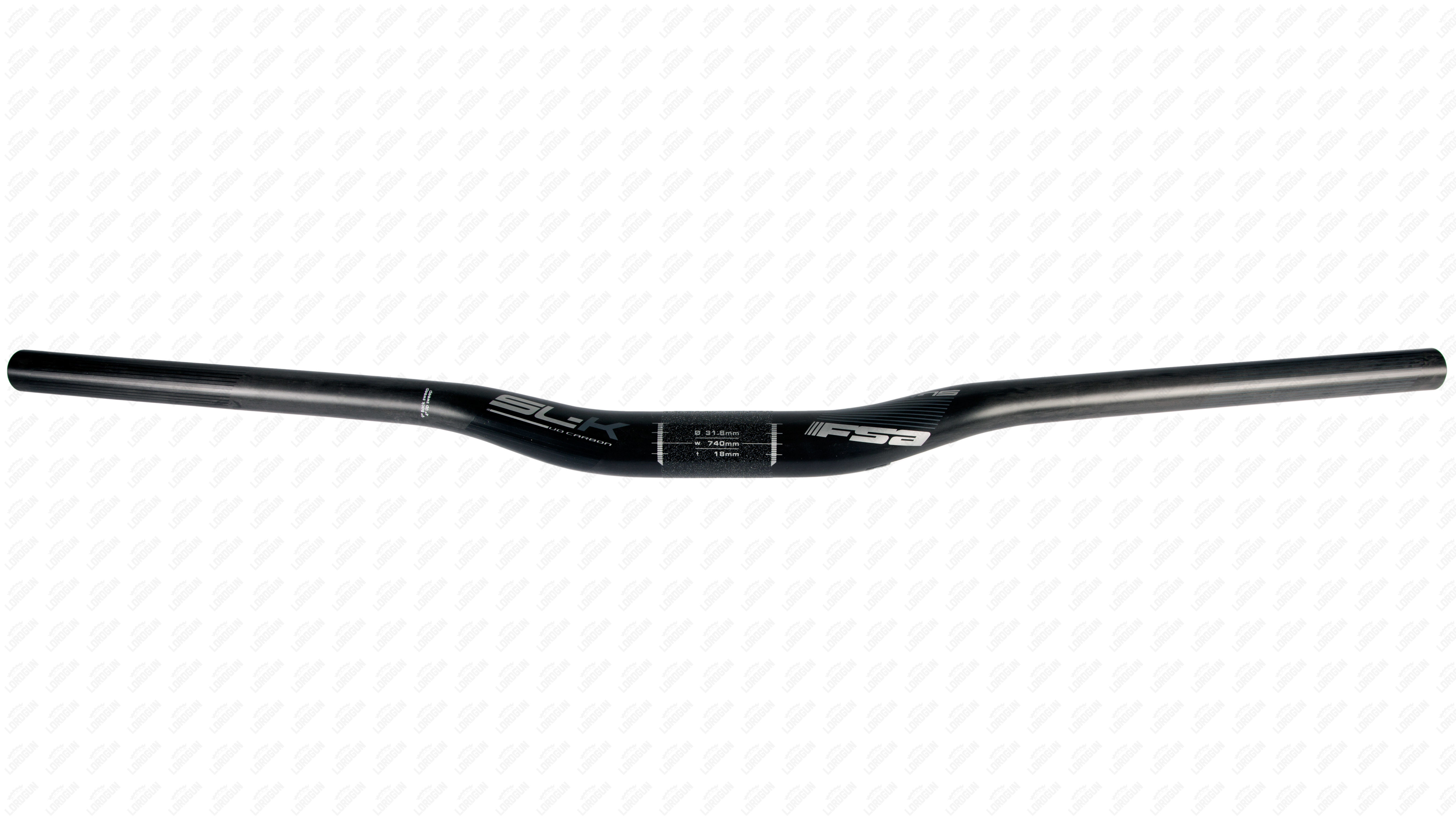 แฮนด์ยก FSA SL-K LOW RISER MTB Carbon Handlebar, สูง 18MM, กว้าง 740MM, สีดำ/แดง,และ ดำ/เทา