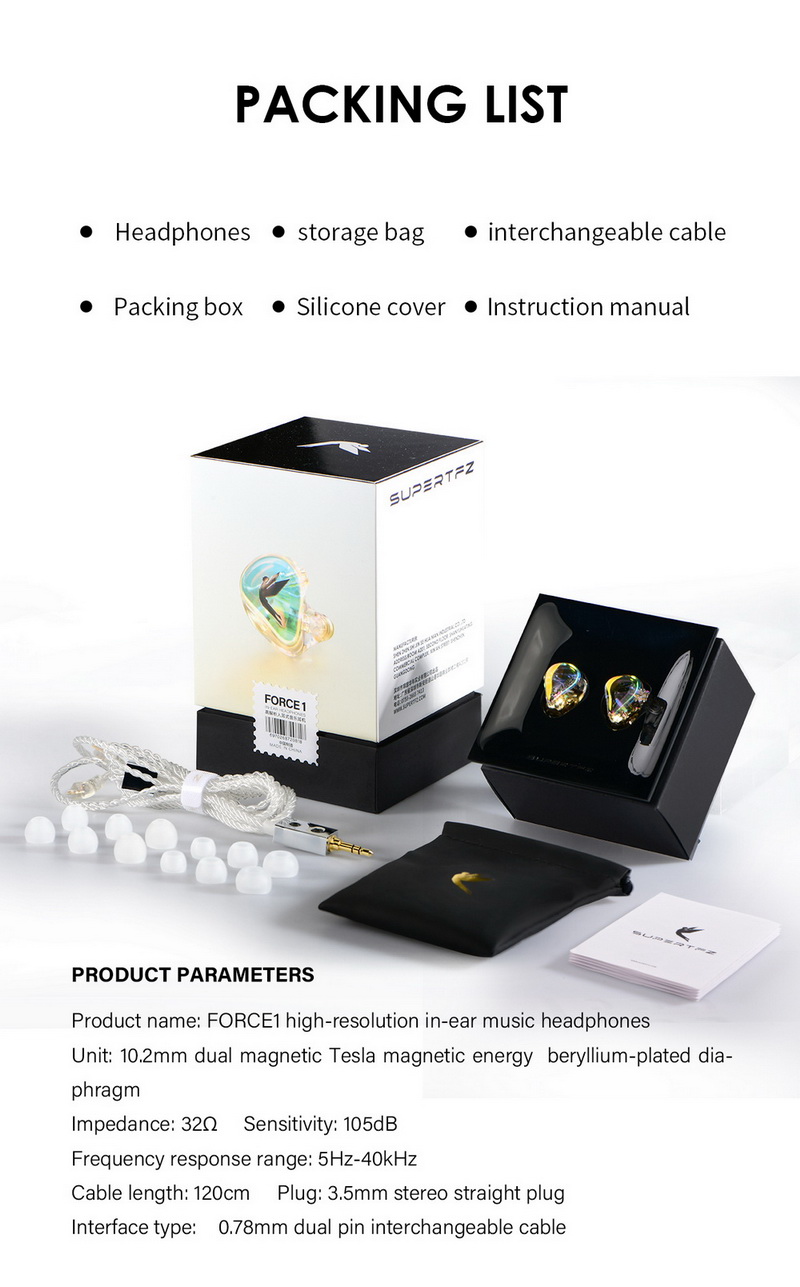 ขาย SuperTFZ Force1 หูฟังระดับ High-Resolution ที่ให้คุณภาพเสียงที่ดีที่สุด