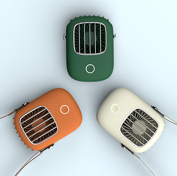 พัดลมพกพา แบบคล้องคอ ปรับได้ 3 ระดับ 1800 mah